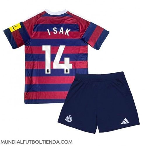 Camiseta Newcastle United Alexander Isak #14 Segunda Equipación Replica 2024-25 para niños mangas cortas (+ Pantalones cortos)